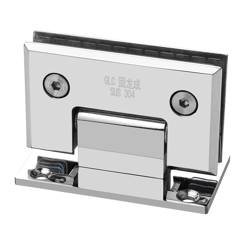 Thickened 304 stainless steel glass door hinge, frameless glass clip hinge for shower room, 90-degree 180-degree flat opening bathroom clip Item Picture