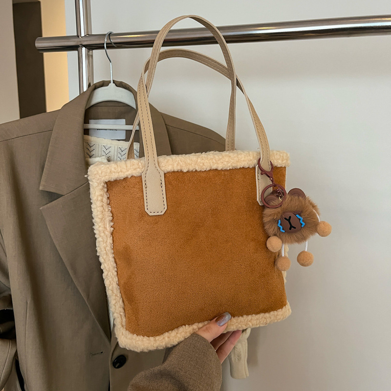 Lambskin bag 2024 new style retro handbag, trendy and versatile single-shoulder handbag, casual vegetable basket bag Specification drawing