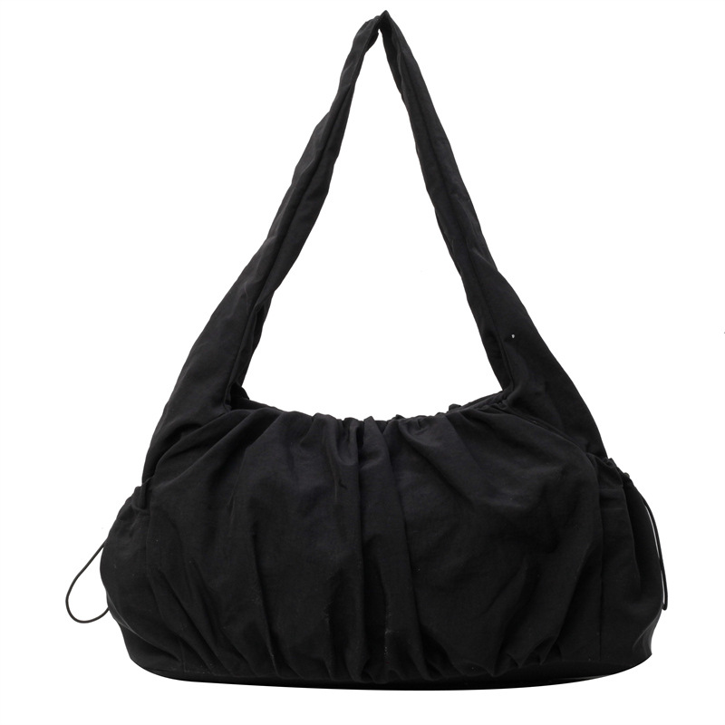 A large-capacity tote bag for college students commuting to class, a new 2024 trendy and versatile casual pleated bag for women, and a single-shoulder bag Item Picture