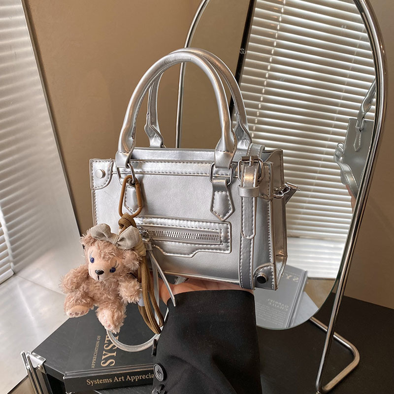 High-end hand-held small square bag 2025 new style, trendy, fashionable, simple and versatile single-shoulder bag, simple and casual crossbody bag Specification drawing