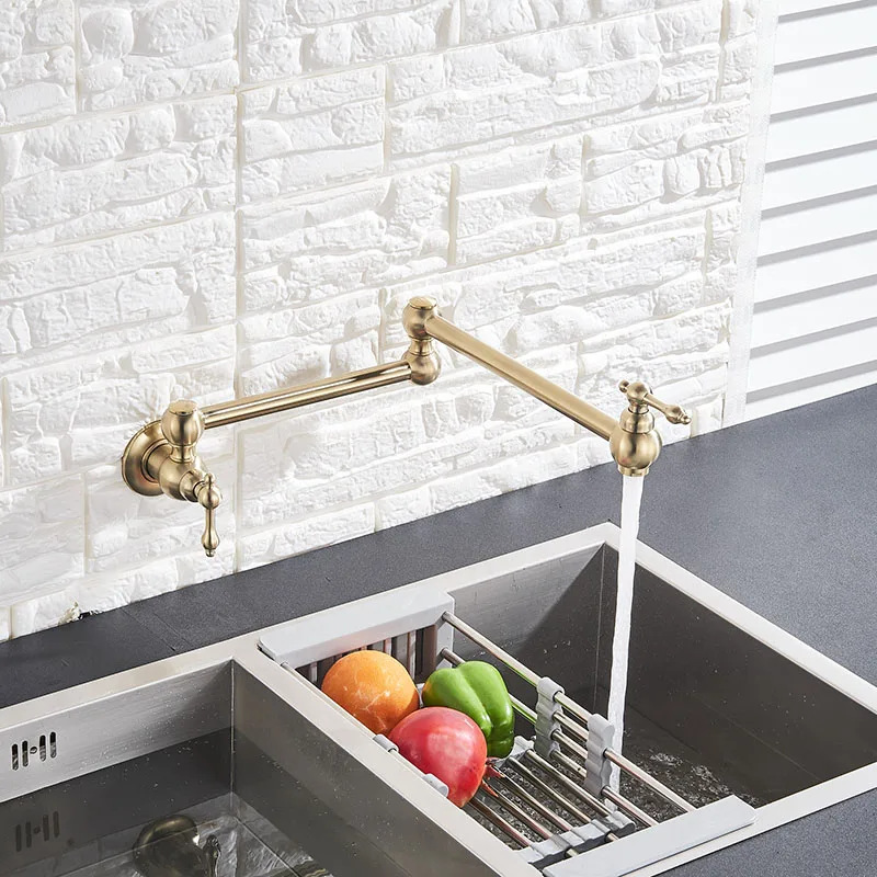 Cross-border all-copper antique folding universal faucet, washbasin, basin faucet, single-cooling universal faucet details Picture