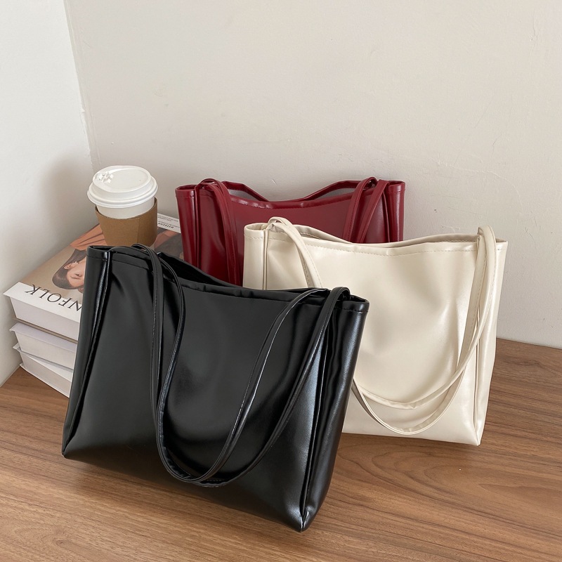 Bag Girl 2020 New Trendy Korean-style single-shoulder bag, large capacity, simple tote bag, hand-purified color large bag full figure