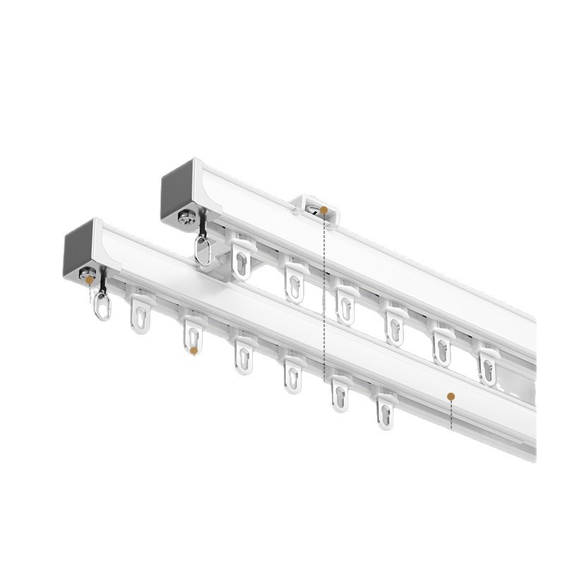 Thickened silent curtain track, curtain guide rail, zinc alloy slide rail, anti-corrosion and anti-rust, load-bearing alloy wheel curtain slide rail Item Picture
