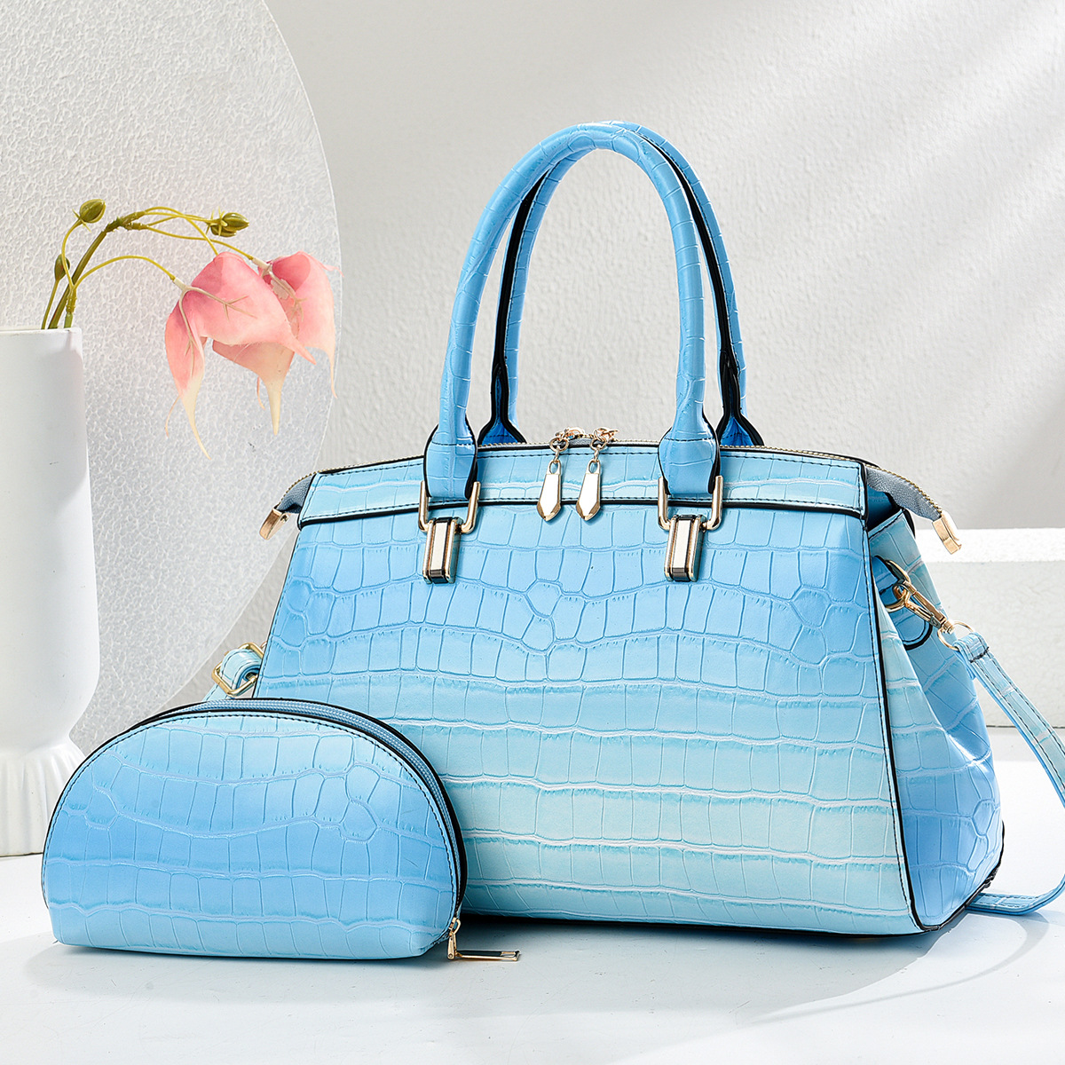 Large bag 2025 new style Boston women's bag, European and American rainbow color middle-aged mom bag, single-shoulder crossbody handbag full figure
