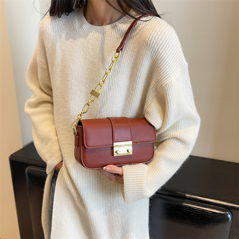 Korean-style fashionable and elegant small square bag, underarm bag, 2023 autumn/winter new versatile women's single-shoulder bag, crossbody bag Specification drawing