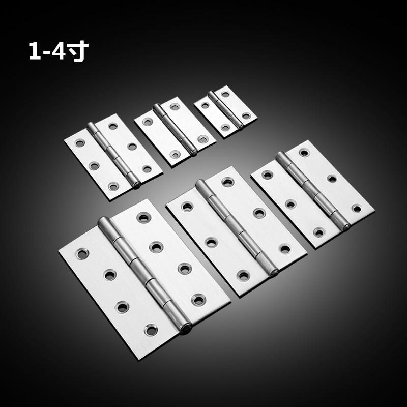 A complete set of stainless steel 304 cabinet door hinges, flat opening loose-leaf hardware, mini small hinges, door and window hinges, folding hinges Specification drawing