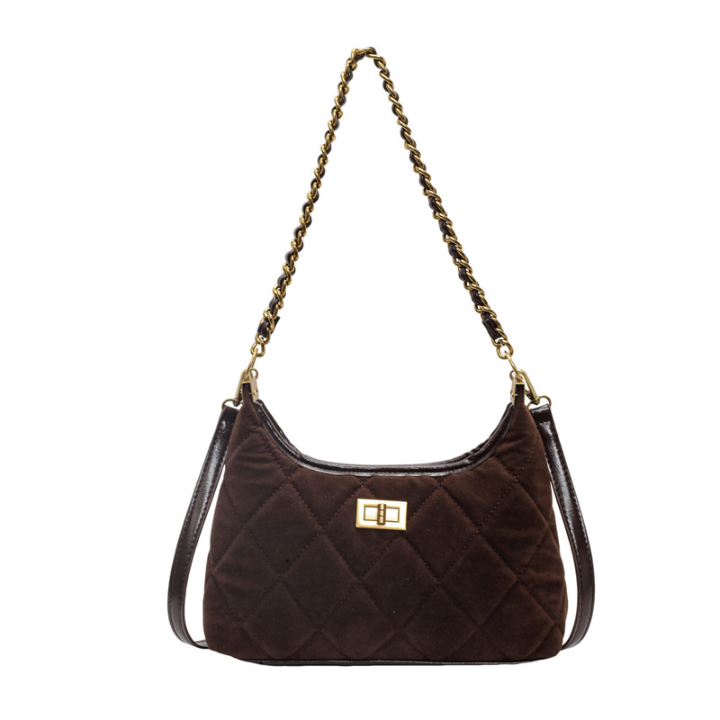 Fashionable small bag, stylish diamond-shaped bag, single-shoulder bag, 2024 new trendy INS casual bag, chain women's bag Item Picture
