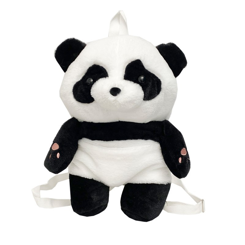 New cartoon panda backpack, fresh, sweet and cute plush toy bag, claw machine doll exchange, factory direct sales Item Picture