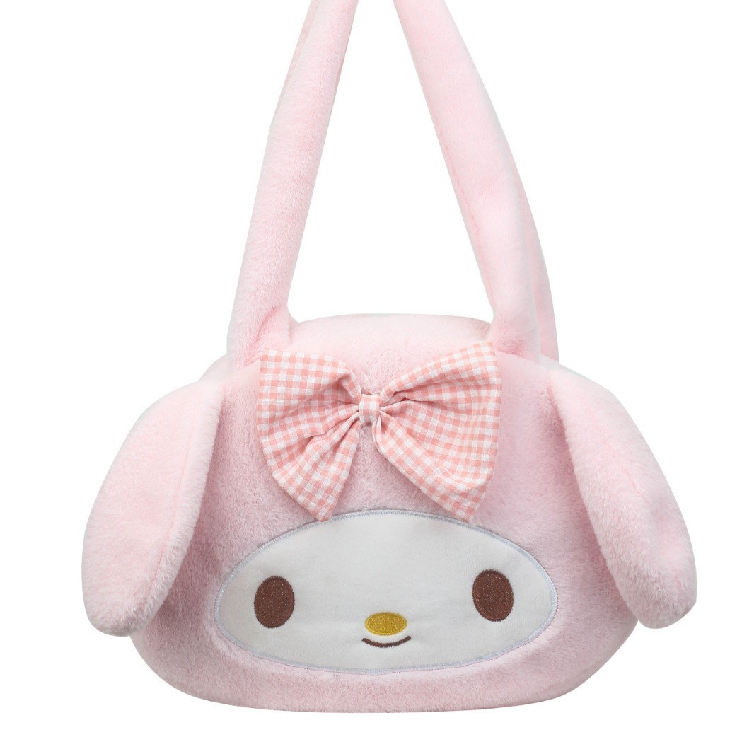 New cross-border Sanrio plush bag 2024 Cartoon single-shoulder large-capacity Girls' ins class plush bag wholesale Item Picture