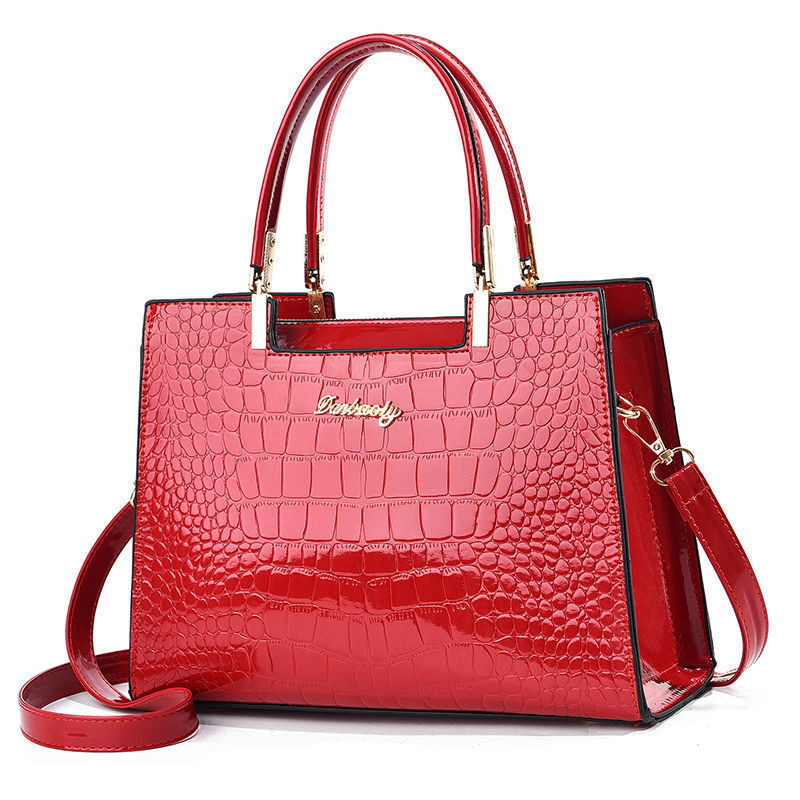 A new autumn and winter women's bag for 2024, a trendy and popular bright leather single-shoulder crossbody crocodile pattern handbag, available for dropshipping Specification drawing