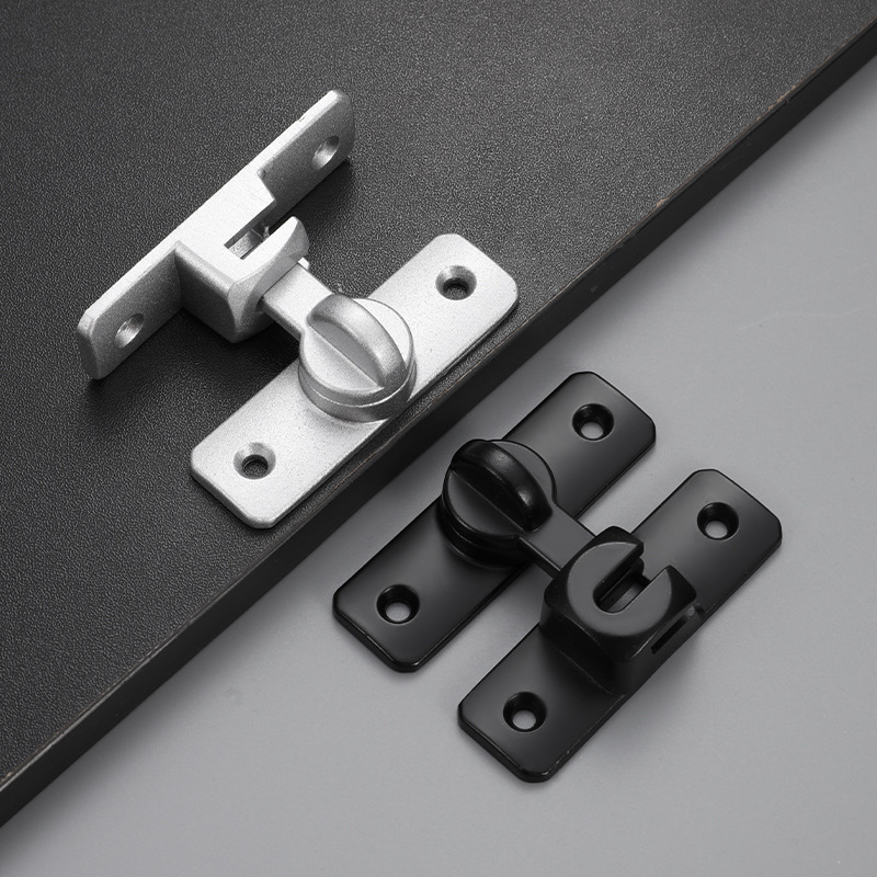 Solid aluminum alloy buckles without drilling, multi-angle household door lock buckles, anti-theft buckles, door bolts, latch clips Specification drawing