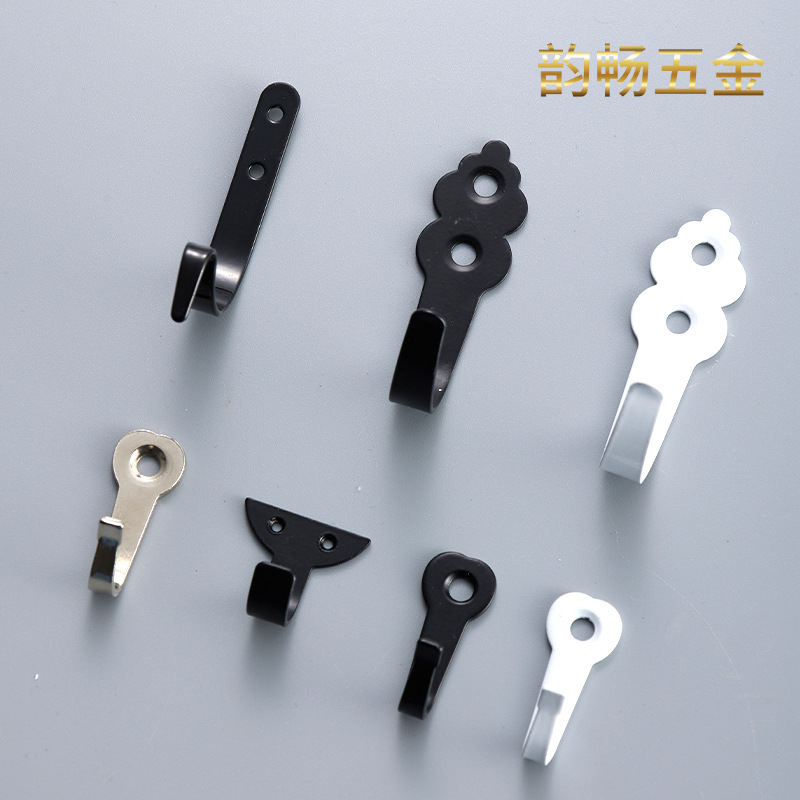 Yunchang 40*16MM heart-shaped hook, black single hook, door rear hook, thick hook, small coat hook, white coat hook wholesale details Picture