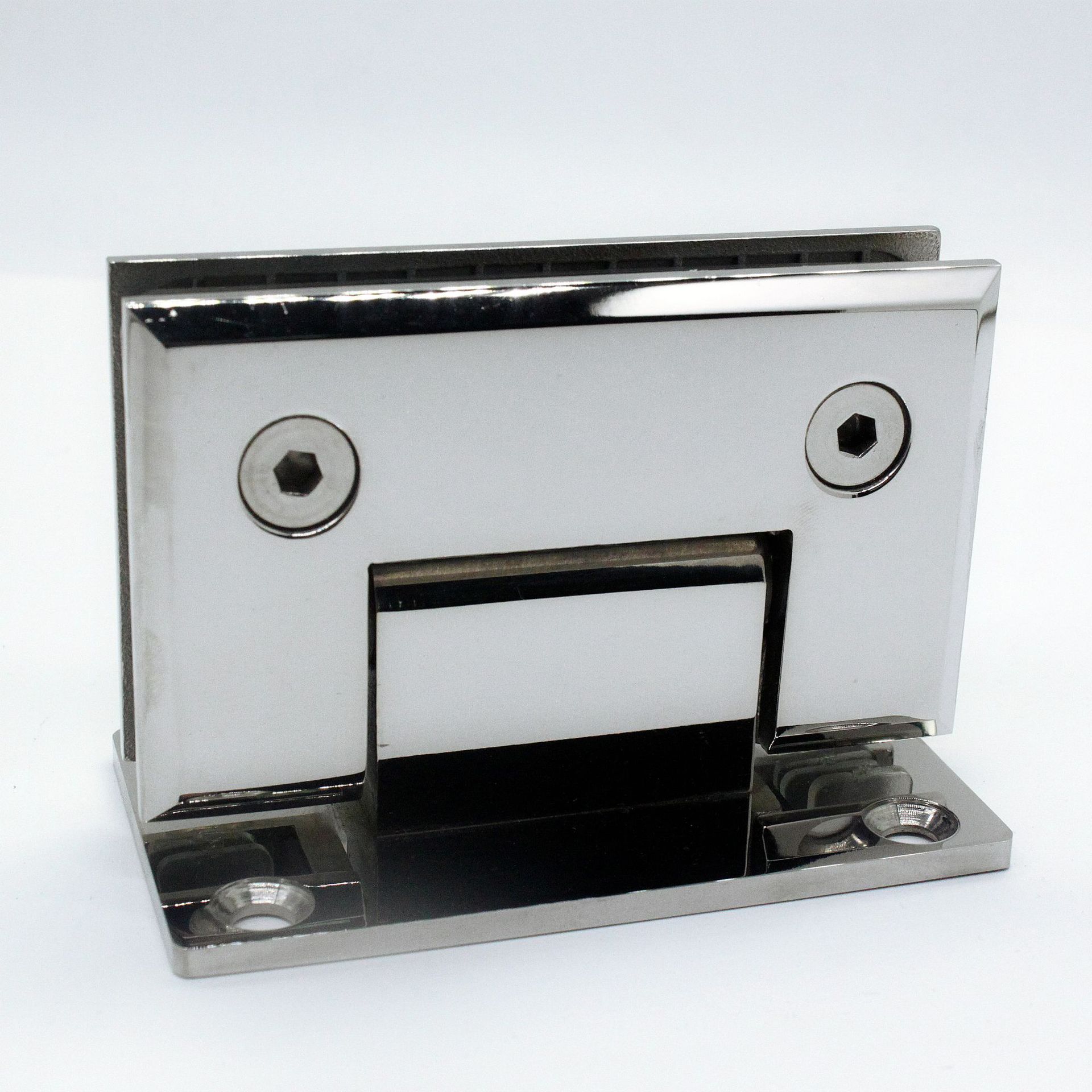 304 stainless steel bathroom clamp, 90-degree shower room glass door fixing hardware accessories, right-angle glass clamp hinge details Picture