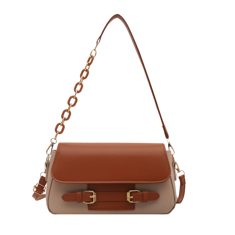 bags Sewn, stylish single-shoulder crossbody bag 2025, versatile, high-quality women's bag, fashionable lid, small square bag Item Picture