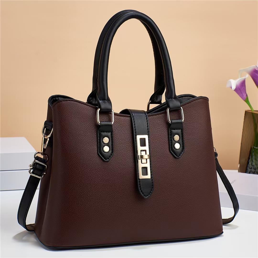 Cross-border women's bag2023 New style lychee pattern hand-held mom bag, simple crossbody single-shoulder bag manufacturer wholesale details Picture