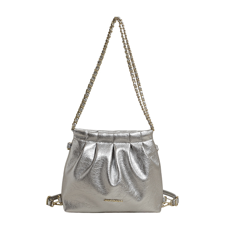 A versatile and trendy backpack for women in 2025, a high-end pleated single-shoulder bag, a fashionable chain bag, and a niche crossbody bag Item Picture