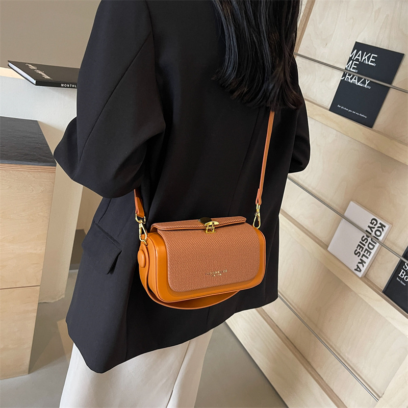 Cross-border fashion high-end small square bag for women 2025 new style, trendy and simple texture, versatile handbag, single-shoulder crossbody bag details Picture
