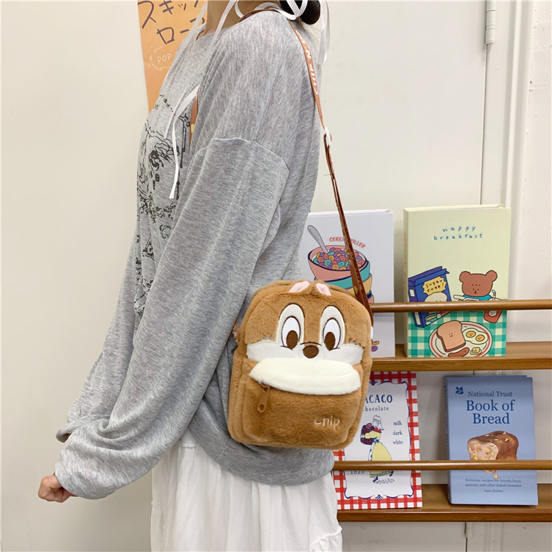 New cross-border Stitch backpack, plush bag, cartoon doll, mobile phone bag, Judnick children's crossbody bag Specification drawing