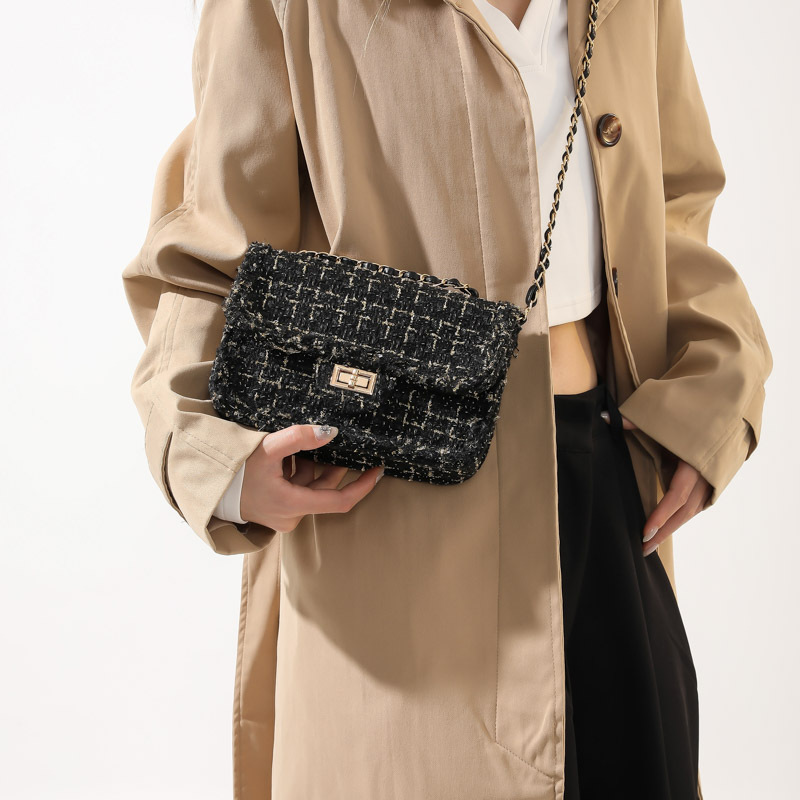 Woven niche, elegant and fashionable bag, Spring and summer woolen chain bag, 2024 new single-shoulder crossbody handbag Specification drawing
