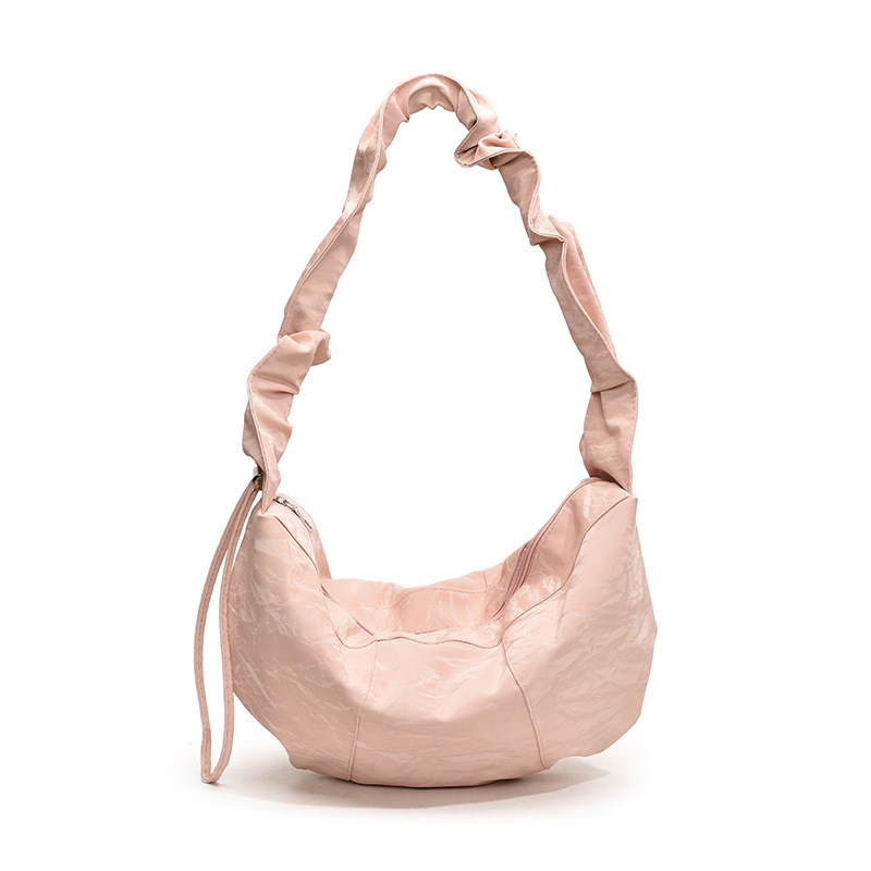 Cross-border Korean version women's handbag, commuter crossbody bag, new autumn 2024 trendy underarm bag, pleated hand-held fashionable single-shoulder bag Item Picture