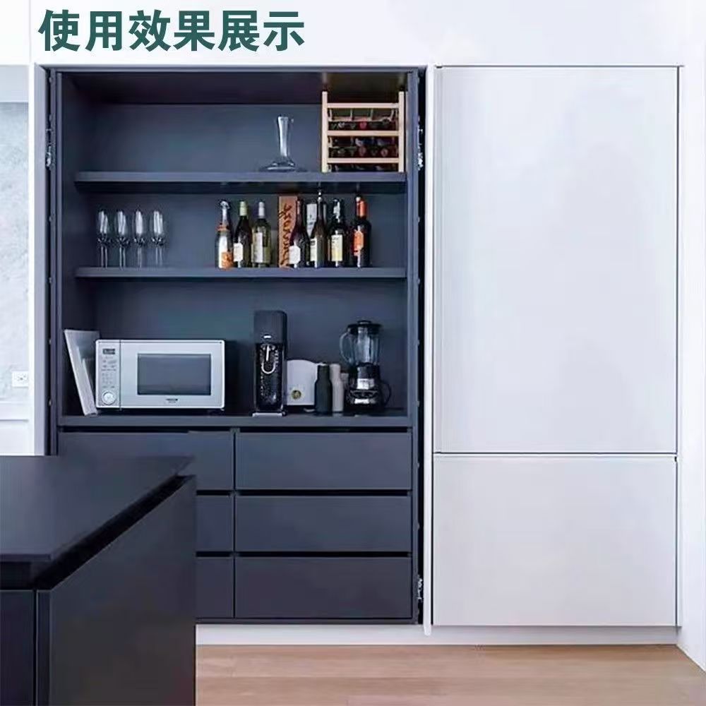 Up-and-down sliding rail TV, invisible folding revolving wardrobe, cabinet side plug door, sliding rail, sliding track, hardware accessories Specification drawing