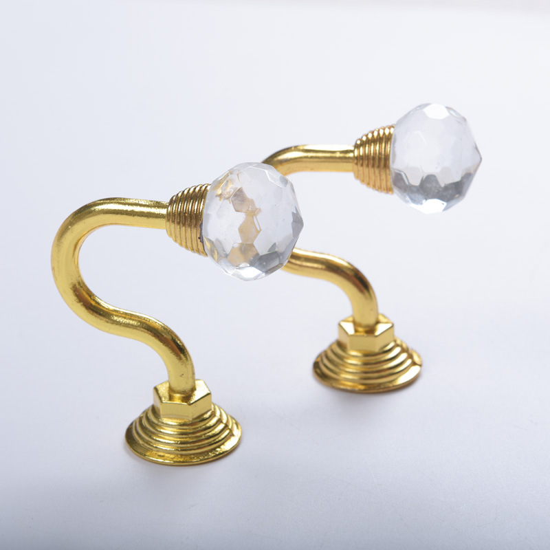 Xusheng curtain hooks, wall hooks, round heads, small crystal wall hooks, binding straps, tassels, binding balls, hanging balls, fixed curtain hooks, curved hooks Specification drawing