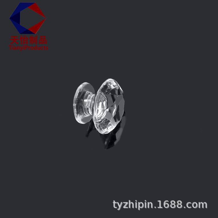 Acrylic handle, transparent diamond handle, acrylic cosmetic box accessories, small acrylic handle, new material Specification drawing