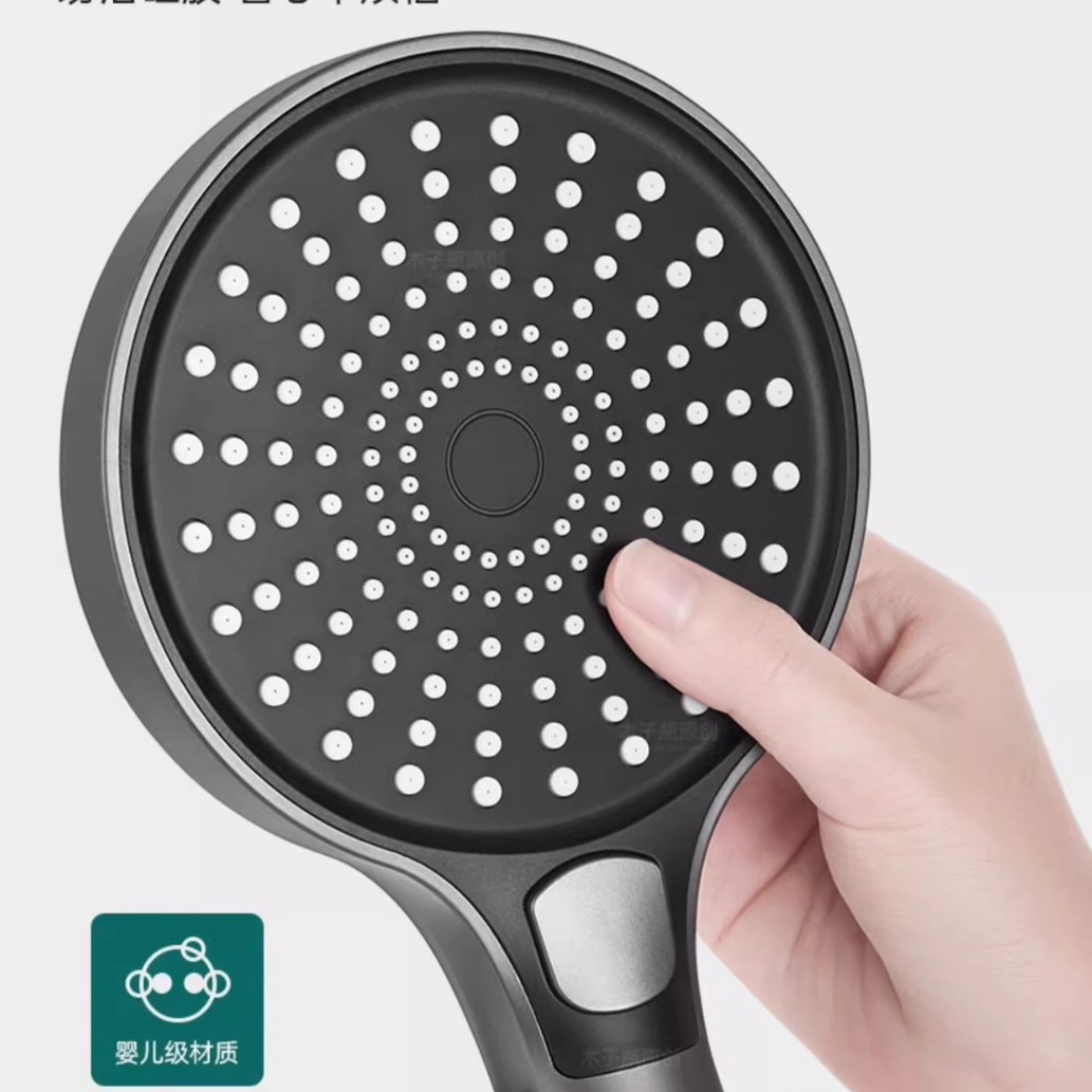 Pressurized showerhead, coarse hole, large water output, bath filter faucet, showerhead, one-button water-stop showerhead Specification drawing