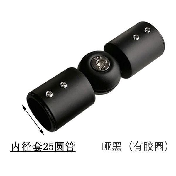 304 stainless steel round pipe connectors, adjustable black fixing parts for bathrooms, shower room curtain rods, universal connectors Specification drawing