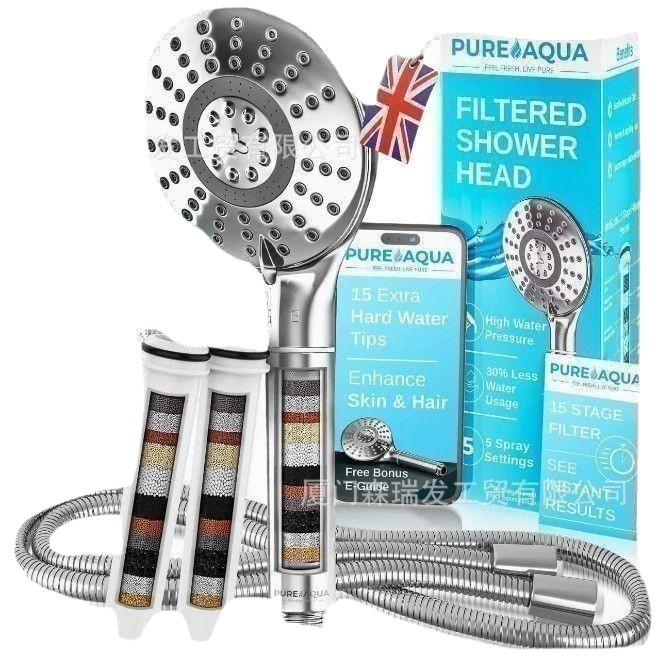 Cross-border Amazon bestseller in Europe: Multi-functional pressurized bath filter handheld showerhead made of high-end ABS material Item Picture