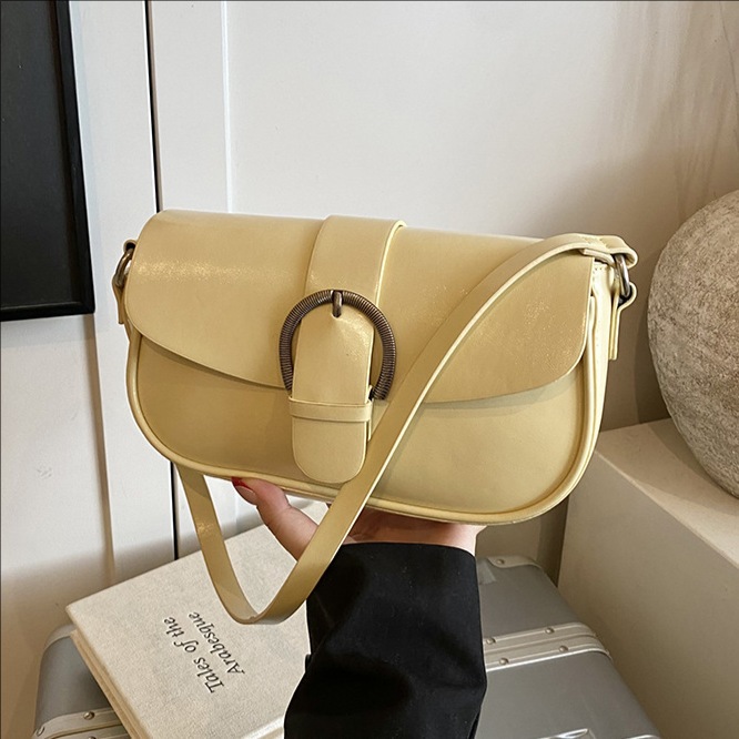 High-end, simple and solid color underarm bag for women, new style 2025, fashionable and stylish single-shoulder bag, versatile commuting crossbody bag full figure