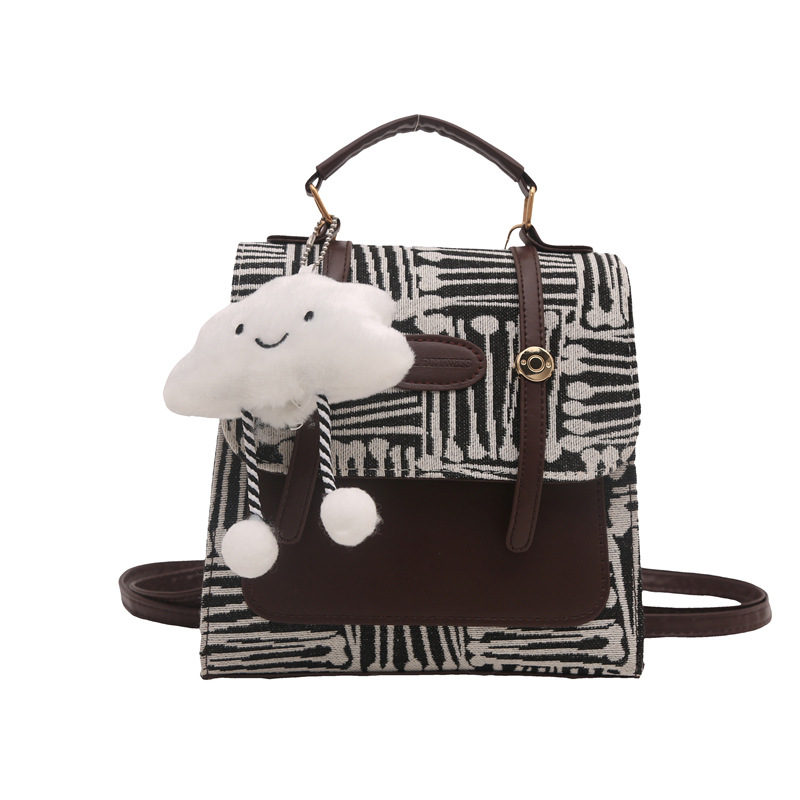 British-style casual backpack for women, new fashion handbag for autumn and winter 2024, suitable for students and commuting, single-shoulder crossbody bag Item Picture