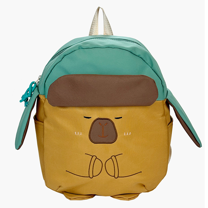 Cartoon creative hat capybara backpack, cute Capybara large-capacity class backpack, campus storage schoolbag Item Picture