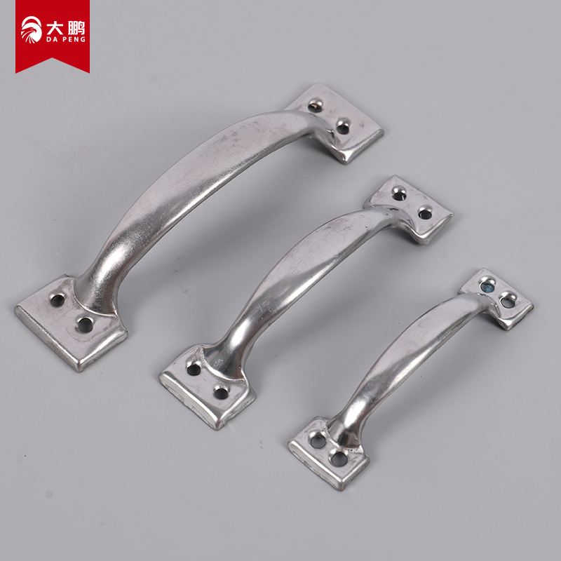 Bow-shaped handle, galvanized handle, simple handle, old-fashioned gripper, furniture cabinet, drawer, wooden door, stainless iron sheet handle details Picture