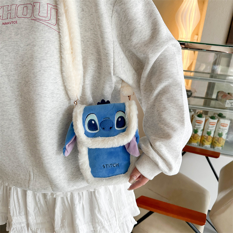 Cartoon plush toys, children's single-shoulder crossbody dolls, mobile phone bags, loose change key bags, claw machine dolls, exchange and wholesale details Picture