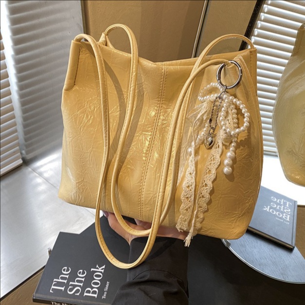 Cross-border retro bestseller bucket bag for women, 2025 new Korean version single-shoulder underarm bag, casual and versatile crossbody bag full figure