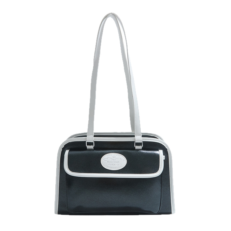 The 2025 new stylish and high-quality patchwork underarm bag is a trendy and versatile simple backpack for women, as well as a casual and commuting single-shoulder bag Item Picture