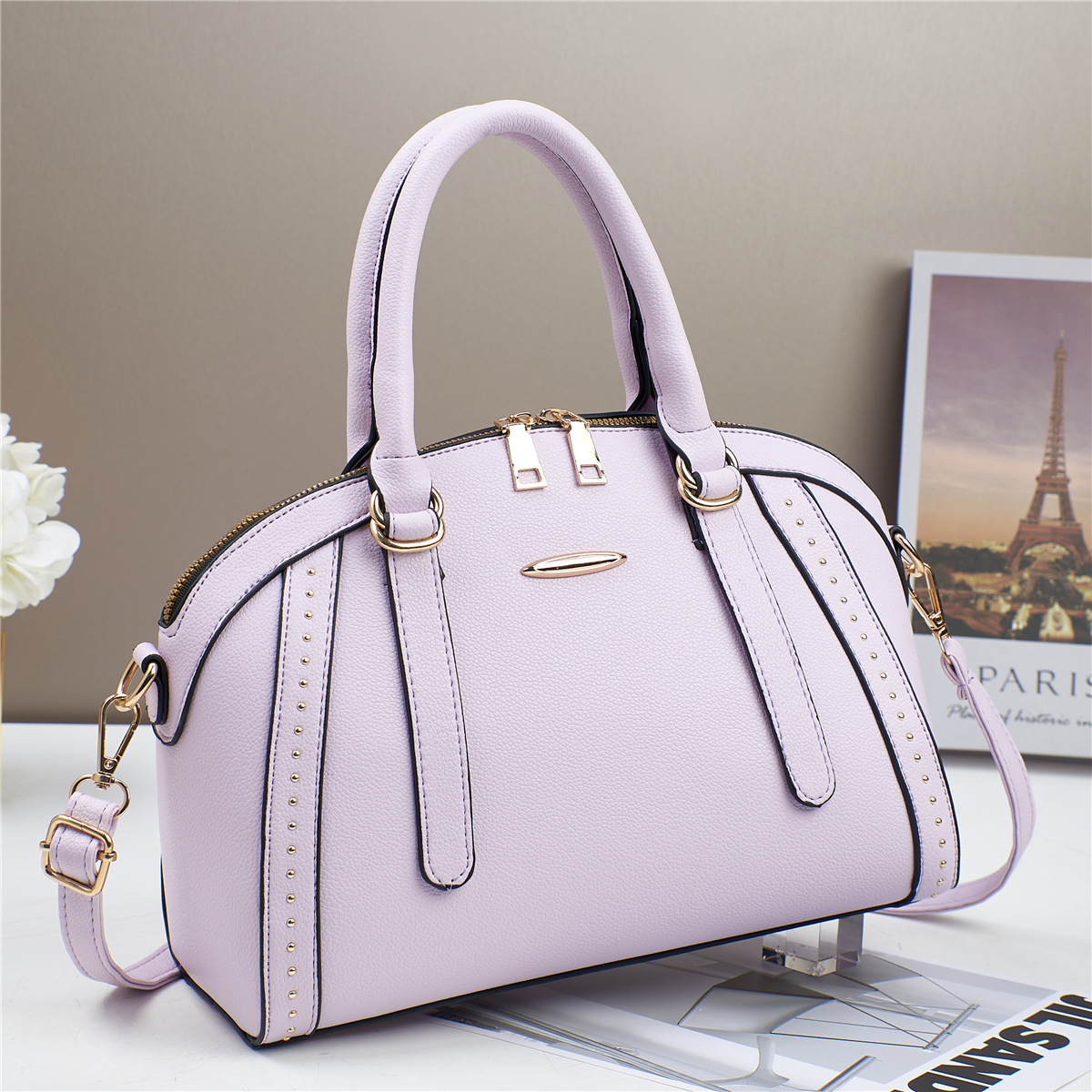 Wholesale of Boston Bag Women's 2024 new niche quality pu handbag with large capacity single-shoulder crossbody bag Application Scenario
