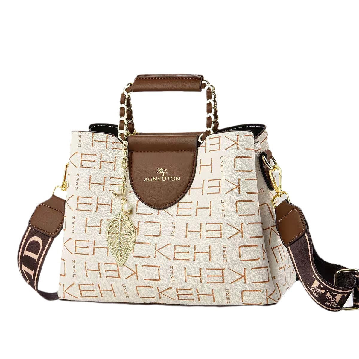 Printed women's 2024 new style women's bag, middle-aged high-end single-shoulder crossbody bag, women's commuting mom bag Item Picture