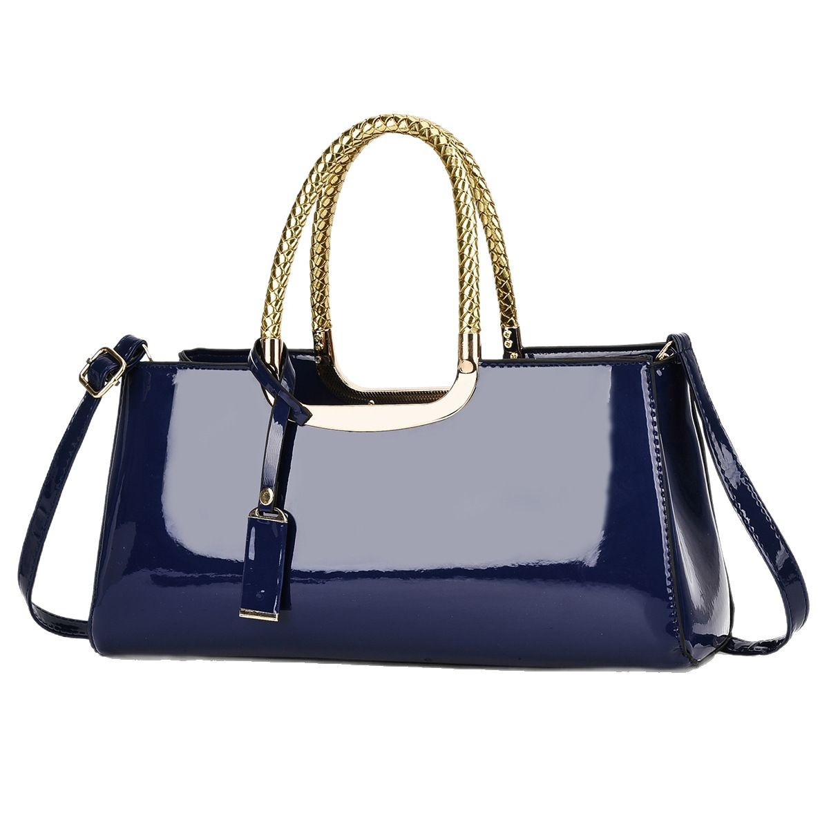New high-appearure-level fashionable shiny leather handbag, large-capacity pillow bag, retro and fashionable, versatile shoulder bag, cross-border trend Item Picture