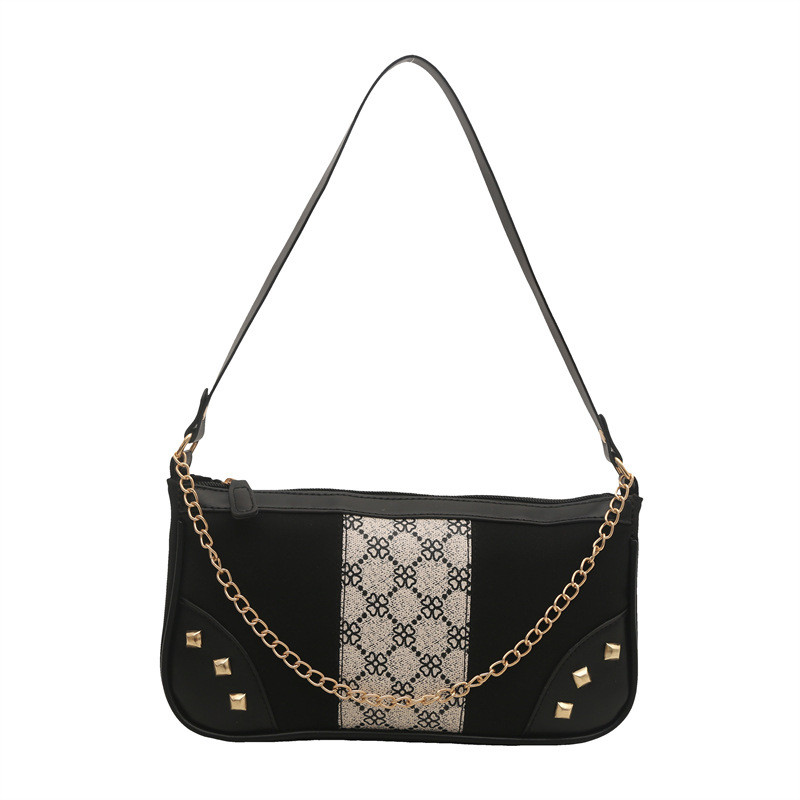 Casual solid color patchwork, gentle and fashionable texture, 2025 summer new chain single-shoulder crossbody hand-carry small square bag Item Picture