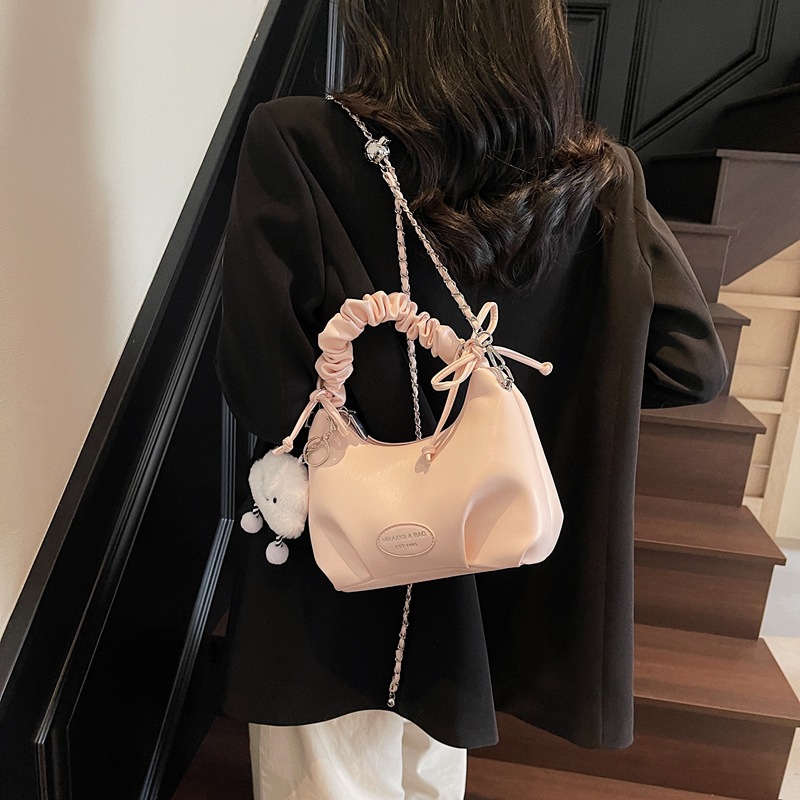 The 2025 new Spring/Summer fashion pleated hand-held small square bag is a trendy and versatile single-shoulder bag for women, and a stylish and light luxury crossbody bag details Picture