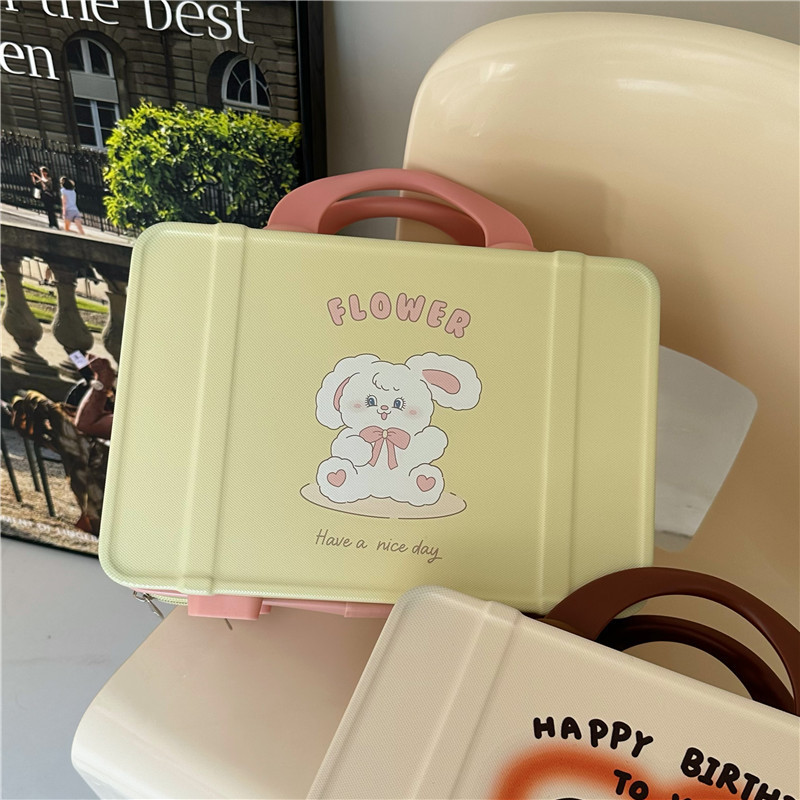 Original cute rabbit makeup case, girlish heart, new portable large-capacity makeup bag storage box, travel toiletry bag Item Picture