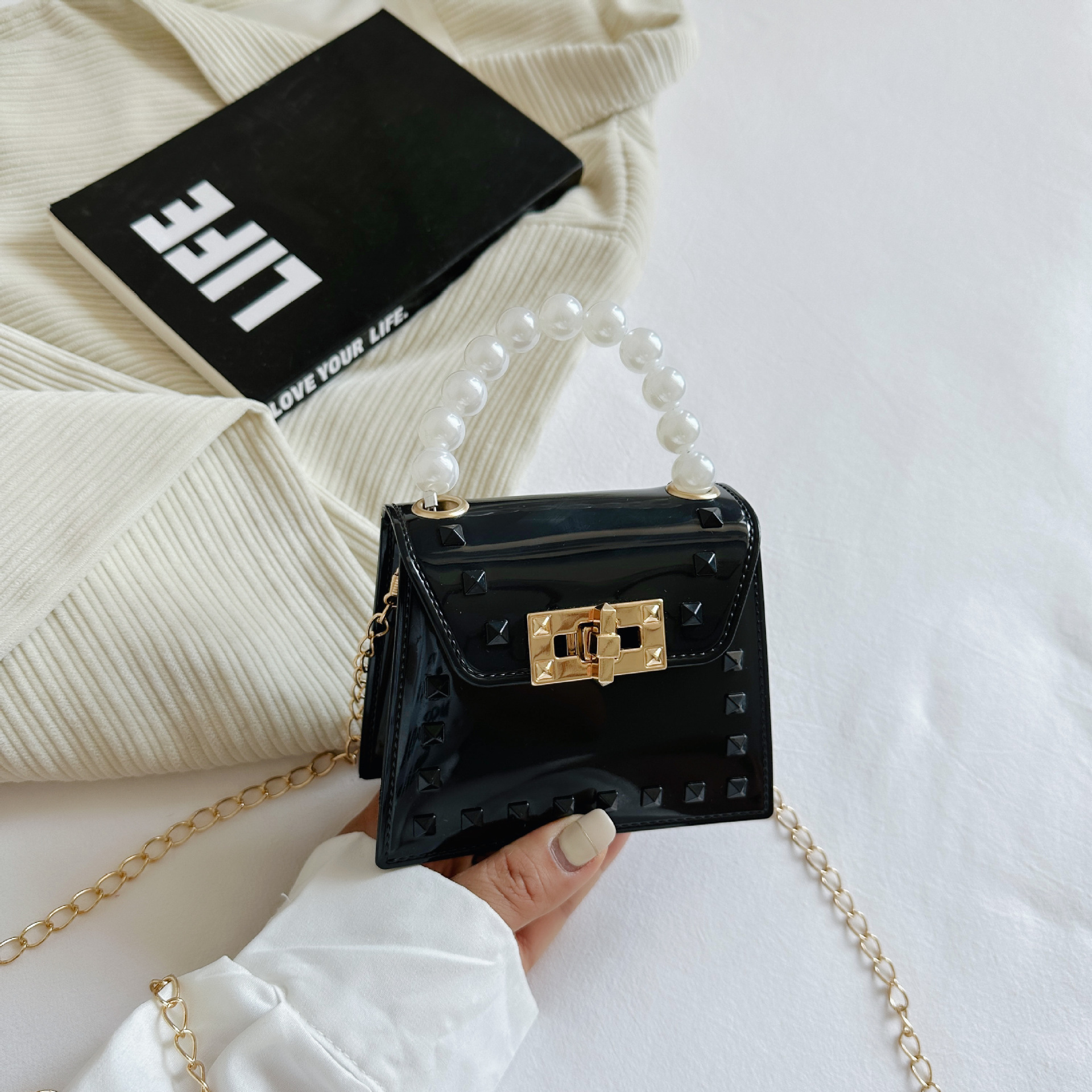 New summer 2025 single-shoulder bag, handbag, chain bag, crossbody bag, women's bag, punk style Item Picture