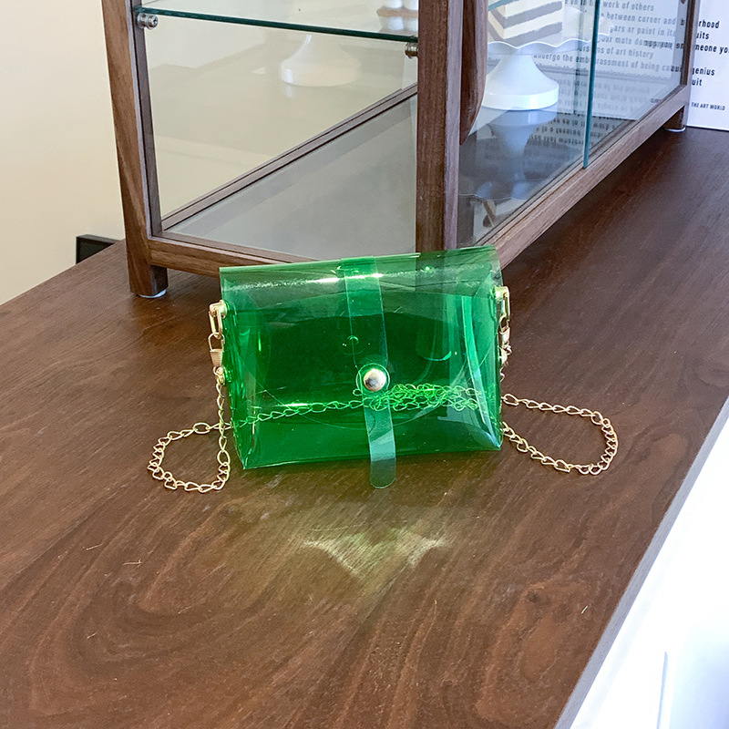 Summer niche solid-color underarm bag, fashionable transparent single-shoulder small bag, women's 2025 new popular crossbody bag full figure