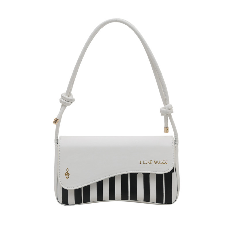 New cross-border product: Fashionable and stylish piano key, stylish hand-held small square bag, versatile color contrast, high-end feel, crossbody women's bag Item Picture