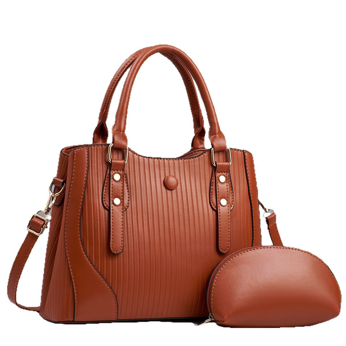 Cross-border 2025 New fashion patchwork women's bag, women's handbag, single-shoulder crossbody bag, steamed bun, mother bag, women's bag Item Picture