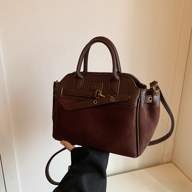 Retro matte hand-held Kelly bag for women, 2024 new style, trendy and fashionable single-shoulder bag, large capacity, high-end crossbody bag details Picture