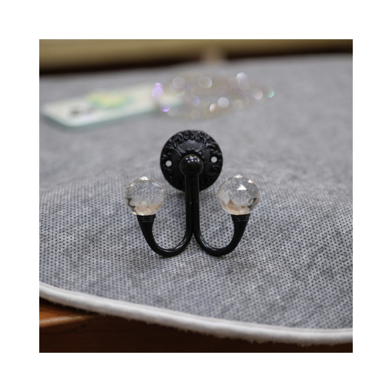 【 Yonghao Hardware 】 Cross-border supply factory direct sales of aluminum alloy double-head crystal curtain hooks and wall hooks Item Picture