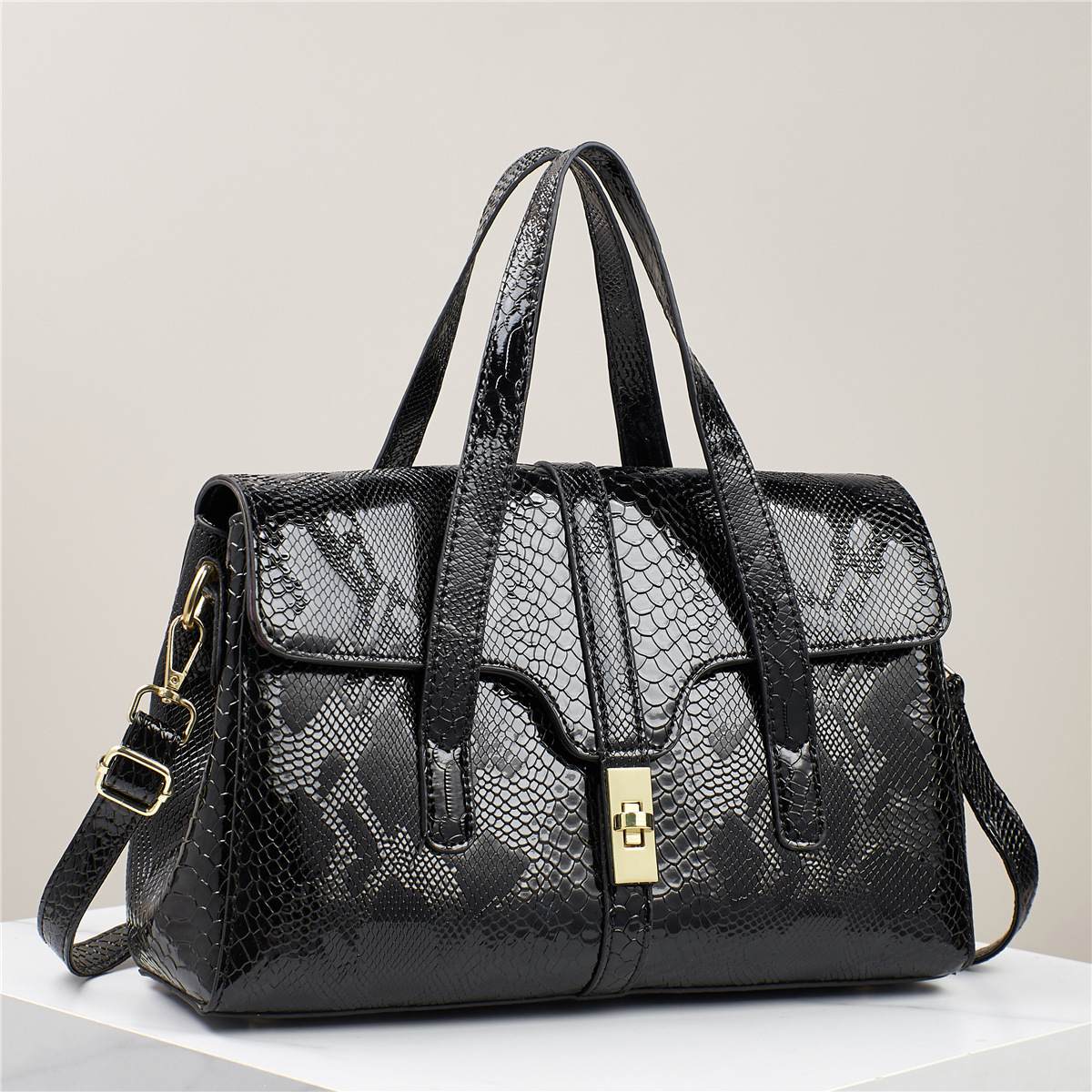 Crocodile pattern texture single-shoulder printed crossbody bag manufacturer's foreign trade bag for women's 2024 new style fashionable handbag Specification drawing